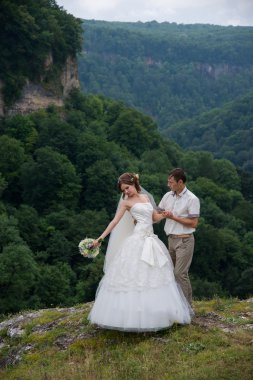 Düğün günü güzel evli çift