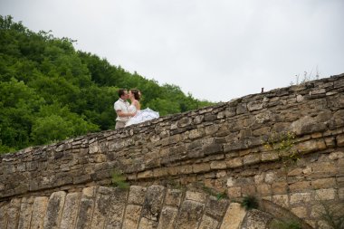 Düğün günü güzel evli çift