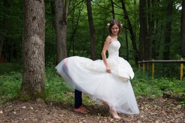 Komik bir sevimli gelin portresi