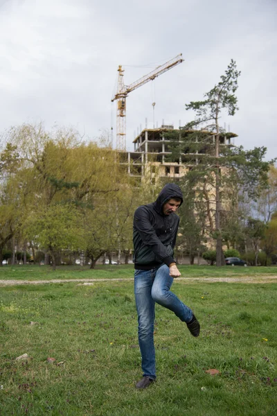 Young man on a walk — Stock Photo, Image