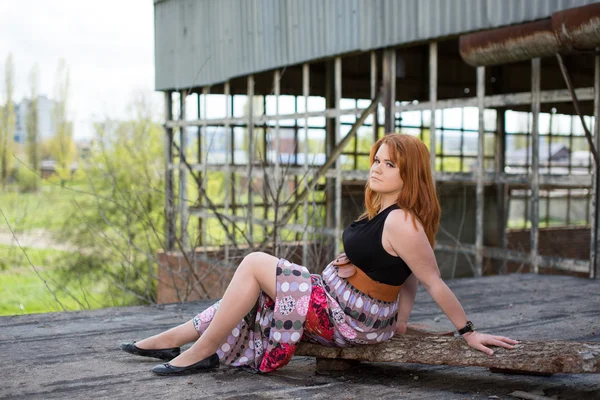 Portrait of a cute red-haired girl — Stock Photo, Image