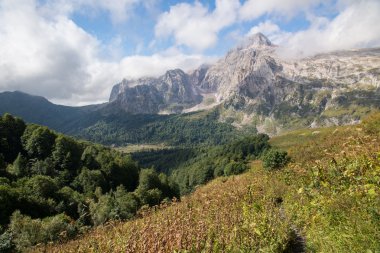 Güzel dağ manzarası Kafkasya doğa rezerv