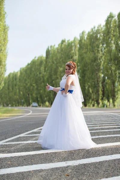 Gyönyörű menyasszony az esküvő napján — Stock Fotó
