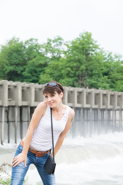 The young girl on walk — Stock Photo, Image