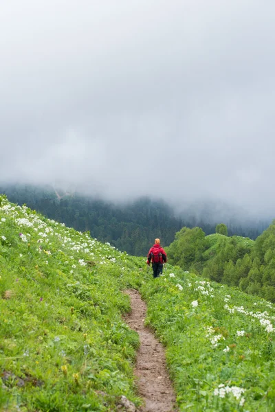 Viaggio turistico in montagna — Foto Stock