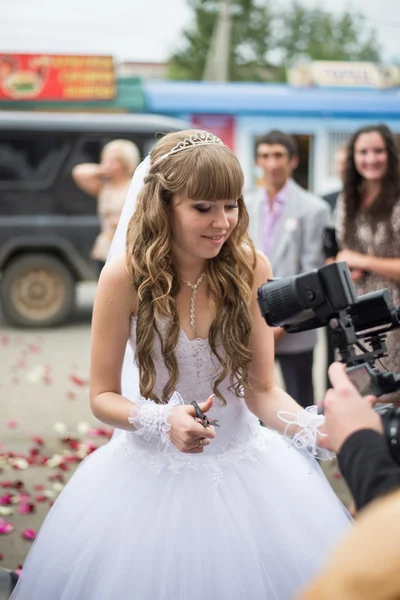 Hermosa novia el día de la boda Imágenes de stock libres de derechos