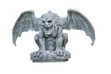 Korkutucu Klasik Taş Kanatlı Gargoyle figürü..