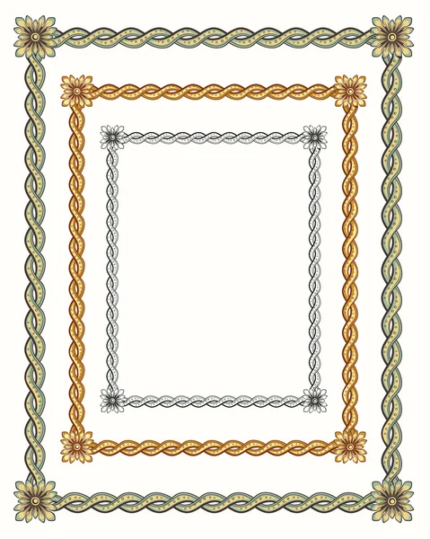 3 twisted vintage frames — Stock Vector