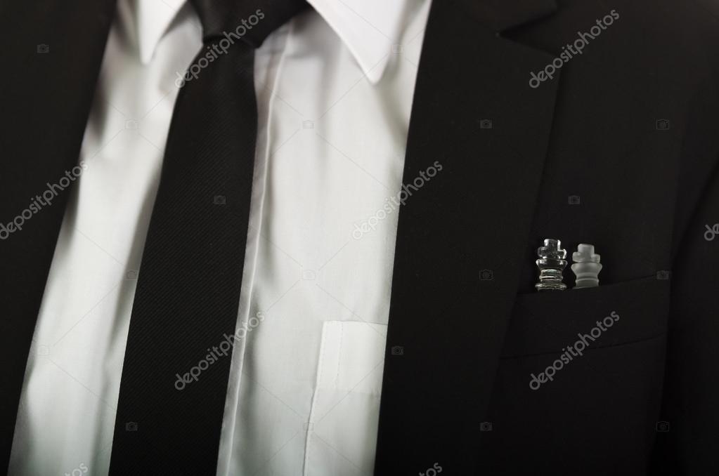 shirt inside black suit