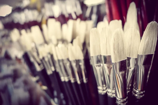 Closeup shot of art paintbrushes — Stock Photo, Image