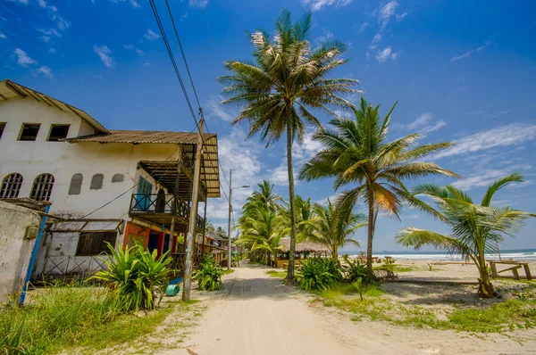 Muisne, Ekvator - 16 Mart 2016: Esmeraldas il kuzeybatı Ekvator güneybatısında bir sahil kasabası