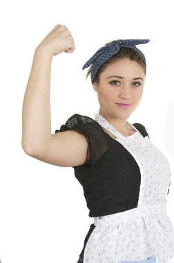 önlük giyen genç hizmetçi kız