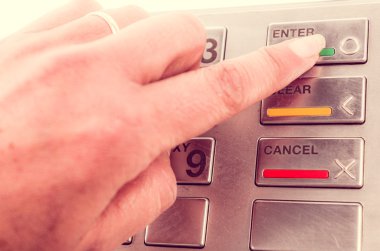 atm makinesi klavye closeup