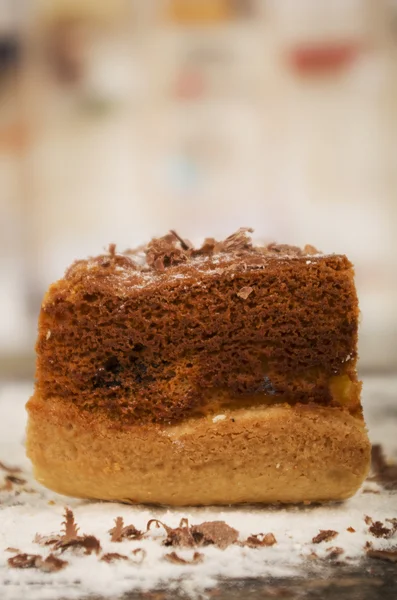 Stück Kuchen Rückansicht — Stockfoto