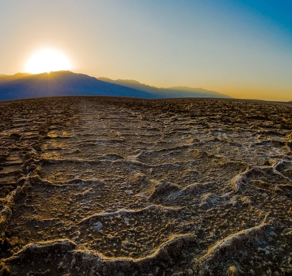 Beautiful sunset at Badwater Death Valley National Park — Stock Photo, Image