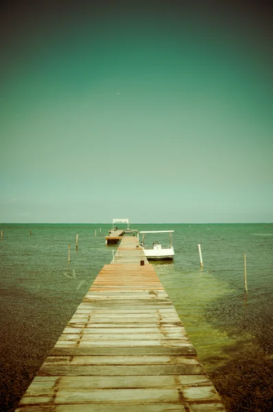 Caye kalafat rıhtım belize — Stok fotoğraf