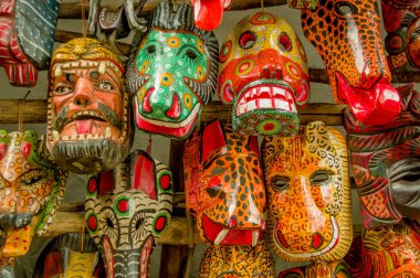 Maya tahta maske guatemala market