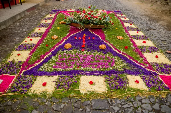 Húsvéti szőnyegek antigua Guatemala — Stock Fotó