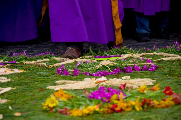 Påsk mattor i antigua guatemala — Stockfoto