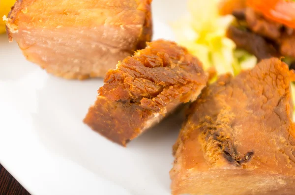 フリタダ揚げ豚肉伝統的なエクアドル料理 — ストック写真