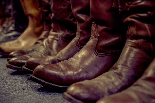 Brown leather boots — Stock Photo, Image