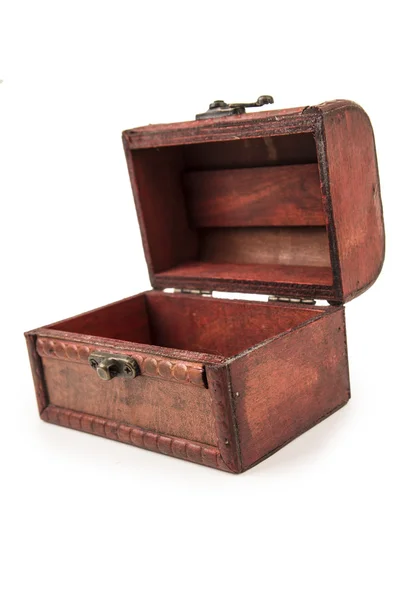 Vintage trä treasure chest leksak — Stockfoto