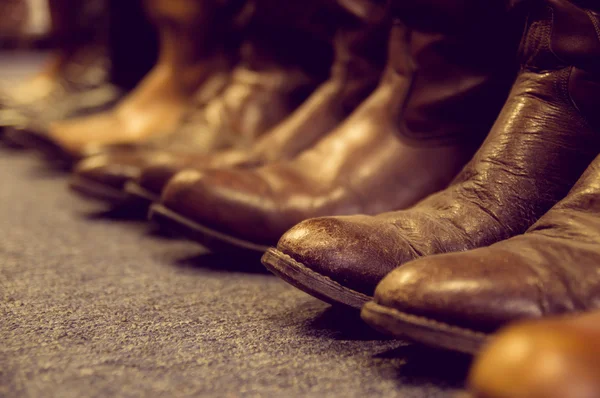 Brown leather boots — Stock Photo, Image