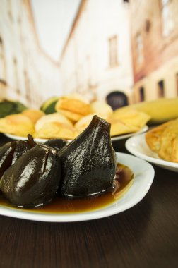 Tatlım higos con queso ile geleneksel Ekvador gıda incir