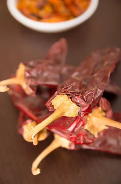 Kırmızı baharatlı kurutulmuş biber Şili aji — Stok fotoğraf