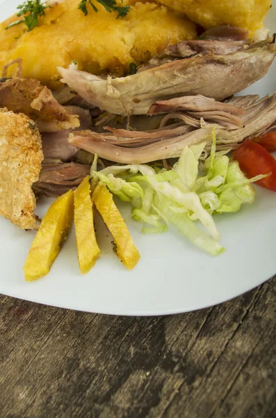 Hornado roasted pork ecuadorian traditional food — Stock Photo, Image