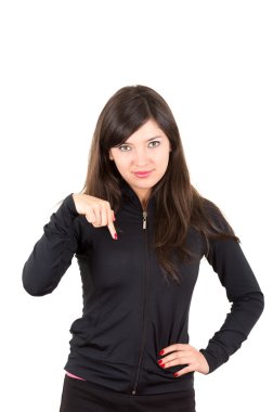 güzel genç esmer kız poz portresi