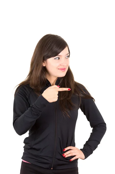 Portrait of beautiful young brunette girl posing — Stock Photo, Image