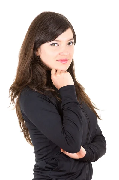 Portrait of beautiful young brunette girl posing Stock Image