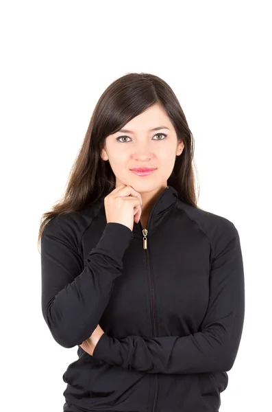 Retrato de bela jovem morena posando — Fotografia de Stock