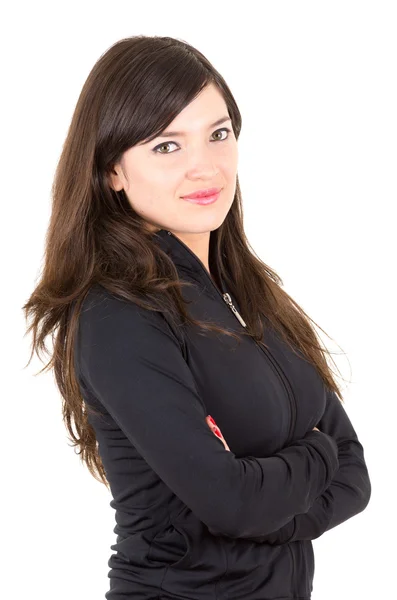 Portrait of beautiful young brunette girl posing — Stock Photo, Image