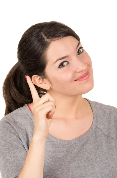 Beautiful young brunette sweet girl posing — Stock Photo, Image