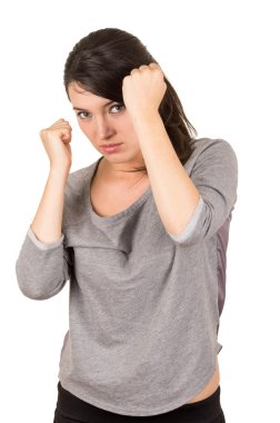 Güzel genç esmer tatlı kız poz