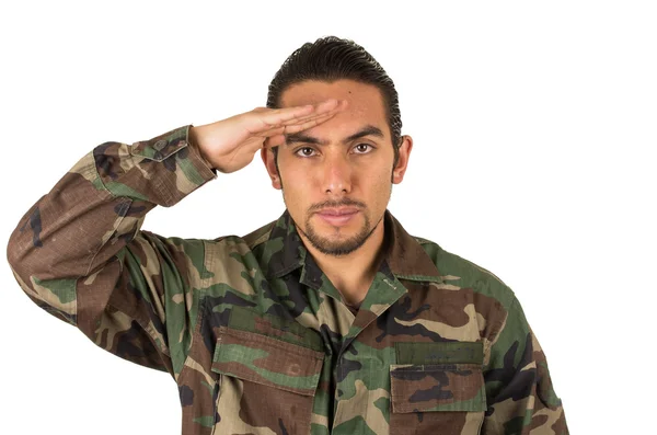 Hispanic military man wearing uniform — Stock Photo, Image