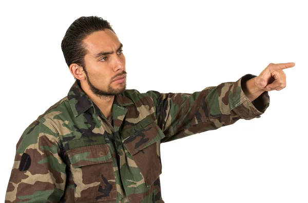 Ισπανόφωνος στρατιωτικός άνδρας φορώντας στολή — Φωτογραφία Αρχείου