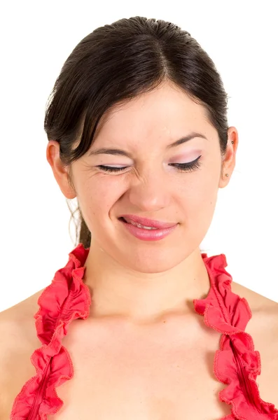 Beautiful young woman winking — Stock Photo, Image