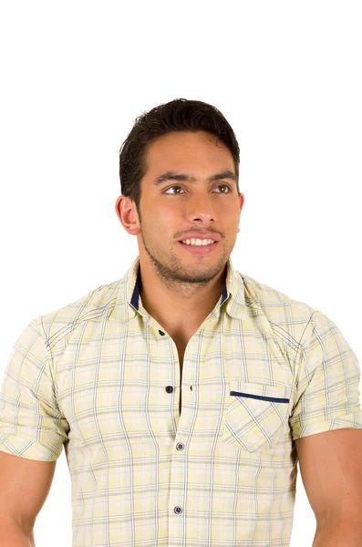 Young handsome hispanic man smiling — Stock Photo, Image