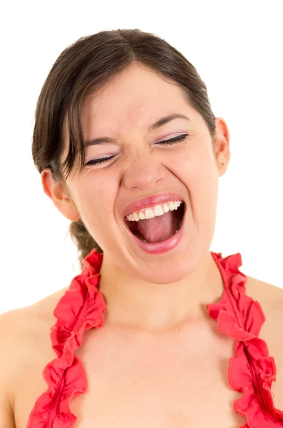 Beautiful young woman laughing — Stock Photo, Image