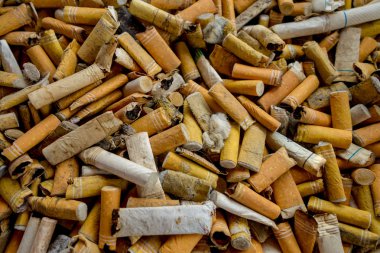 yanmış sigara izmaritleri closeup çekim