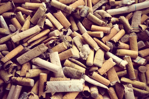 Closeup shot of burnt cigarette butts — Stock Photo, Image