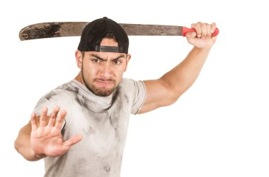 Genç kas latin inşaat işçisi