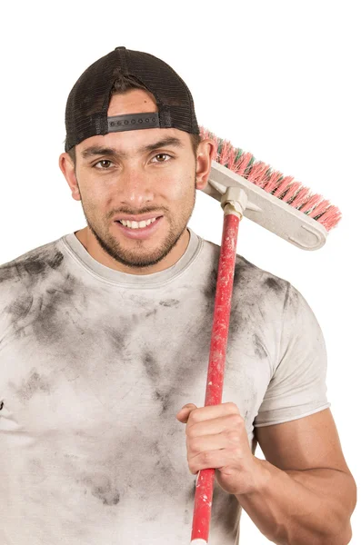 Young muscular latin cleaner — Stock Photo, Image