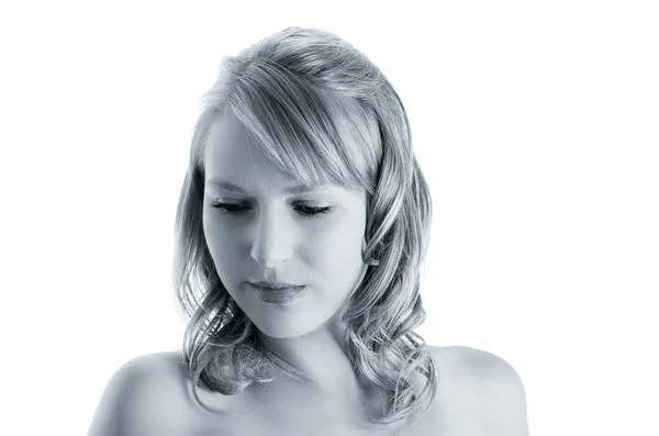 Zbliżenie twarzy model piękna młoda kobieta — Zdjęcie stockowe