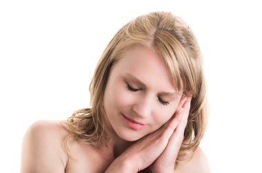 güzel genç kadın modeli closeup yüz