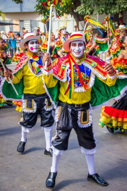 Colombias en önemli folklor kutlama, Carnival Barranquilla, Kolombiya ile renkli ve ayrıntılı kostüm performans katılmak