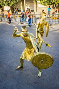 Colombias en önemli folklor kutlama, Carnival Barranquilla, Kolombiya ile renkli ve ayrıntılı kostüm performans katılmak